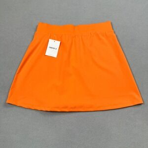 NWT Forever 21 Mini Skirt M Womens Orange A-Line Stretch Neon Stretch Waist Y2K